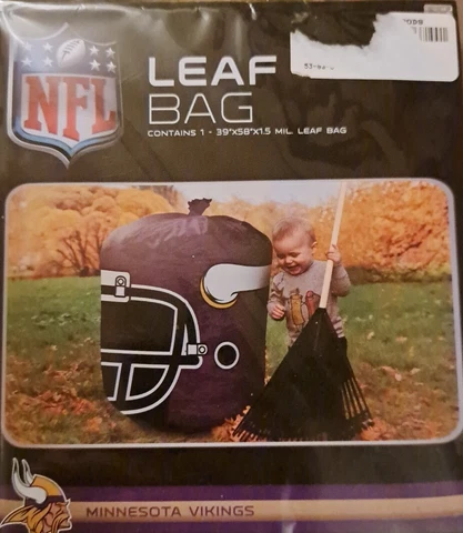 NEW NFL Minnesota Vikings Stuff-A-Helmet Lawn & Leaf Bag, GIFT BAG 57 gallon Cover