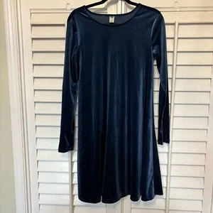 Old Navy Blue Velvet Dress Size Small Tall - Picture 1 of 6