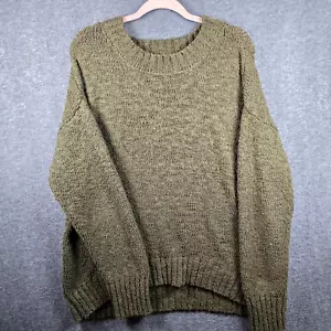Suéter Pullover Sanctuary Mujer XL Verde Oliva Crochet Suave Cuello Redondo Cómodo - Imagen 1 de 9