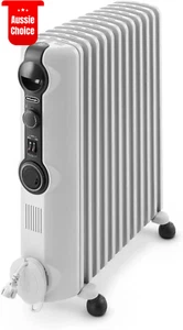 Radia S Electric Oil Heater 2400W 12 Fin Home Room Warmer 3 Settings Timer - Picture 1 of 12