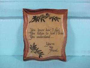 Targa in legno decoupage "Sai come mi sento - Capisci - Sei mio amico" - Foto 1 di 2