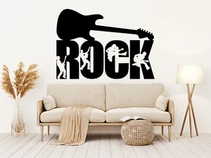 Rock Gitarre Wandaufkleber Musik Zitat Wohndeko Kunst Abziehbild Instrument Worte Zum Selbermachen - Bild 1 von 15