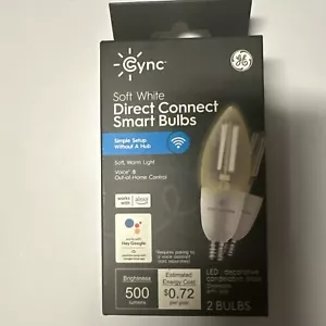 GE CYNC Direct Connect Smart LED 2 Light Bulb Candelabra 500 Lumen Soft 6409 - Picture 1 of 1