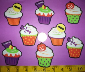 New Halloween Cupcakes Iron-ons Fabric Appliques Iron-ons - Picture 1 of 1
