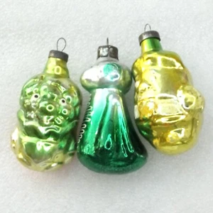 3 alte antike Vintage Glas Weihnachts Tannenbaum Weihnachtsschmuck Ornamente - Bild 1 von 5
