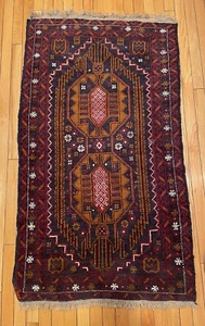 STRIKING! WARM VIBRANT PURE WOOL ANTIQUE HAND KNOTTED ORIENTAL RUG - Picture 1 of 13