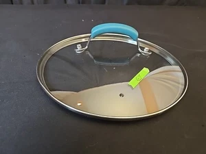 9.25" Lid (Inner Rim) Pan Top Glass Composite Teal Handle Preowned #67 - Picture 1 of 5
