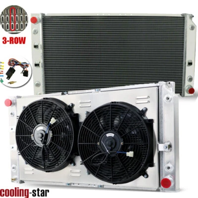 FOR 1994-1996  CHEVY IMPALA CAPRICE 5.7L V8 AT 3-ROW RADIATOR+SHROUD FAN+RELAY - Imagem 1 de 4