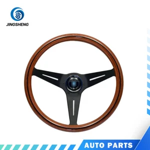 Italy Lenkrad Deep Corn Holz schwarze Speichen 350mm - Picture 1 of 3