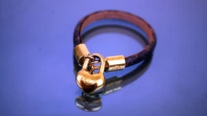 Louis Vuitton Crazy in Lock Leather Monogram Gold Brass Bracelet Accessories - Picture 1 of 17