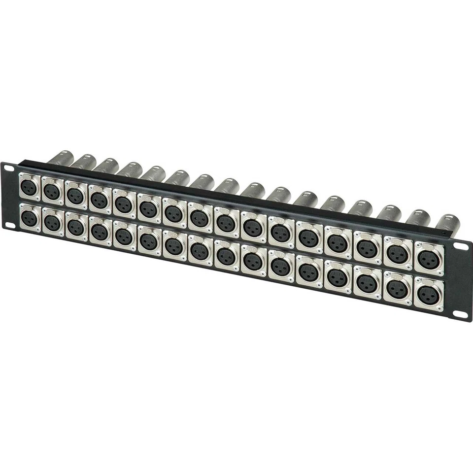 32ch Feed-thru Patch Panel with Female XLR Connectors on Front and Male Rear  - Image 1 of 1