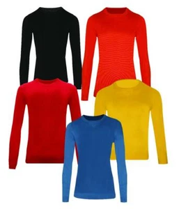 Kids Girls Boys 100%Cotton Jumper Sweatshirt Crew tops Round Neck School Uniform - Picture 1 of 12