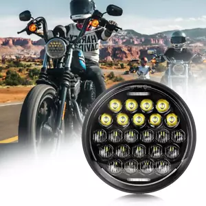 5 3/4" 5.75 Inch Motorcycle LED Headlight Compatible with Dyna Sportster Iron 88 - Picture 1 of 6