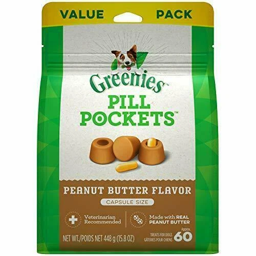 GREENIES Pill Pockets Natural Dog Treats Peanut Butter Flavor Capsule