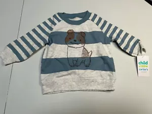 Felpa cane blu a righe Child Of Mine taglia 3-6 M - Foto 1 di 5