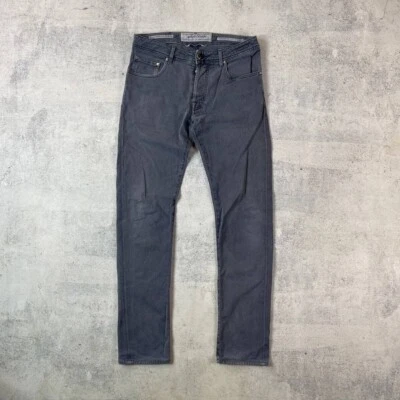 Jeans Jacob Cohen 688 gris oscuro lavados ajustados italianos hechos a mano Foto 1 de 4