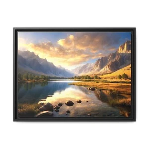 Scenic Framed Matte Canvas Art Print, Mountain Landscape Decor, Nature Wall Art, - Picture 1 of 37