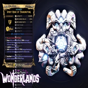 (PS/XBOX/PC) DIMINUTA TINA WONERLANDS ❗MODDED❗ Spirit Rune of Transmuting 🙂️ Lvl 40 - Imagen 1 de 1
