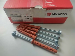 Würth Kunststoffrahmendübel 10x10/80 W-UR F10 + Sechskantschraube AW40 SW13 - Bild 1 von 2