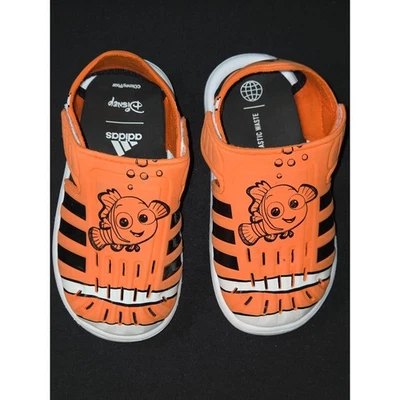 阿迪达斯 Disney Finding Nemo 凉鞋 橙色 黑色 学步儿童鞋 尺码 10K — 第 1/4 张图片