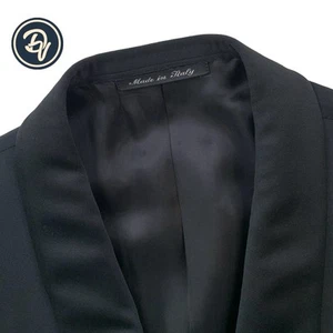 Chaqueta De Cena Tuxedo De Solapa Chal Negra Canali Blue Label Para Hombre 46 L - Imagen 1 de 14