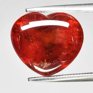 π 11.38ct Heart Cabochon Natural Orange Spessartite Garnet - Nigeria Gemstone - Picture 1 of 4