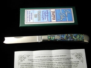 COOPER CUTLERY GENUINE ABALONE RAZOR TRAPPER KNIFE USA LIKE CASE & GEC - Picture 1 of 11
