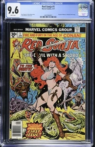 SONJA ROJA #1 CGC 9,6 PÁGINAS BLANCAS ¡ELLA DIABLO CON UNA ESPADA! Marvel Comics 1977 casi nuevo+ - Imagen 1 de 2