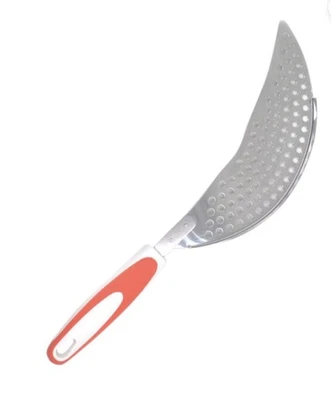 Strainer Pasta Noodles Filter Flat Skillet Orange Stainless Steel  - Image 1 of 4