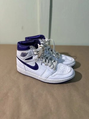 Nike Air Jordan 1 Retro High OG "Court Purple" sneaker da donna taglia 8,5 - Immagine 1 di 4
