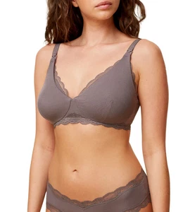 36C - New Triumph 'Natural Spotlight' Non-Wired Nursing Drop Cup Bra Grey UK 36C - Picture 1 of 5