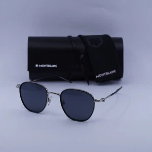 Montblanc MB0160S 001 Sonnenbrille silber/schwarz/grau 49-22-145 neu authentisch - Bild 1 von 7