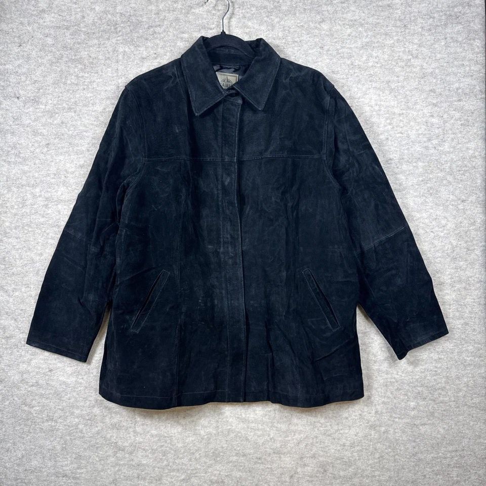 Chaqueta de Gamuza de Cuero Genuino AMI Adulto Talla L Botón Negro Cremallera Completa Foto 1 de 4