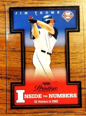 2002 PLAYOFF PRESTIGE #IN-7 "HOFER" JIM THOME 1694/2002 "INSIDE THE #'S" INDIANS - Imagem 1 de 3