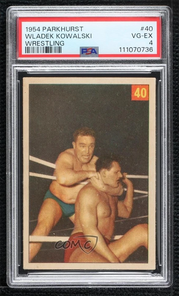 1954-55 Parkhurst Wrestling Wladek Kowalski #40 PSA 4 Foto 1 de 2