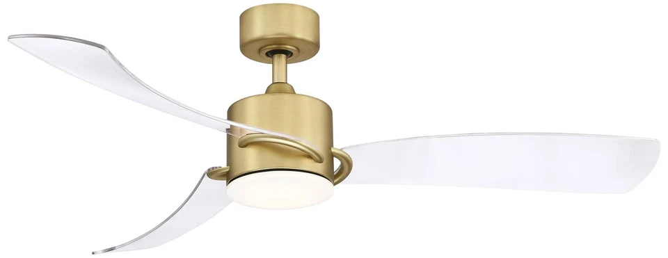 52" Fanimation Sculptaire Satin Brass LED Ceiling Fan with Remote - Image 1 of 1