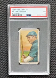 1909 T206 POLAR BEAR TOBACCO CARD HOF CLARK GRIFFITH RC BATTING PSA 1.5 MLB REDS - Picture 1 of 5