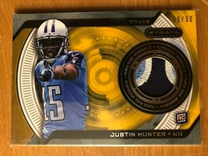 2013 Topps Strata patch football card Justin Hunter RC 09/90 Titans Volunteers - Picture 1 of 1