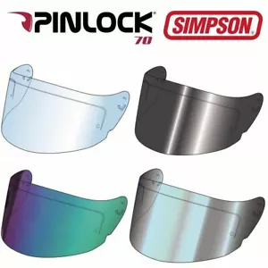 Simpson Darksome Motorcycle Helmet Visor Anti-Fog Pinlock Ready Clear Smoke - Picture 1 of 6