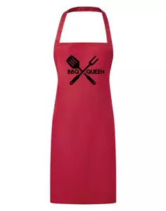 BBQ Queen Spatula Fork Logo Printed Apron Baking Cooking Gift - Picture 1 of 5