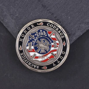 Firefighter Commemorative Coin Metal Bravery Medal Challenge Coin Collection - Picture 1 of 11
