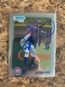 Jeff Antigua Signed 2010 Bowman Chrome Rc Auto Chicago Cubs