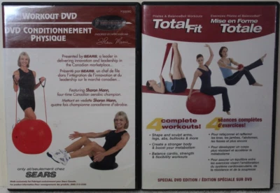 2 workout exercise DVD lot stability ball band Sharon Mann Freespirit total fit - Image 1 of 4