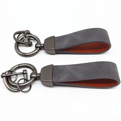 Car Keyring Keychain Metal Leather Key Chain Ring Motorcycle Keyring Accessories - Image 1 of 4