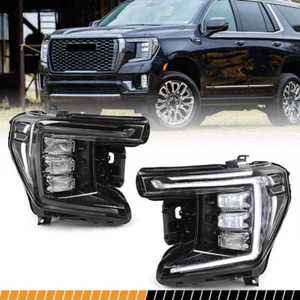 For 2021-2023 GMC Yukon XL SLE SLT Headlight Pair - Full LED DRL Assembly - Picture 1 of 20