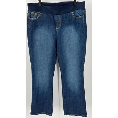Oh Baby Motherhood Maternity Wide Leg Jean Xl 3" Elastic Waistband  Denim Pants - Image 1 of 4
