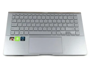 ASUS UX434IQ US KEYBOARD PALMREST TOUCHPAD ASSEMBLY 13N1-BFA0822 *BENT PALMREST* - Picture 1 of 2