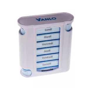 Vanlo Tower Pill Box Tablet Box 7 Days 4 Day Divisions - French - Picture 1 of 5