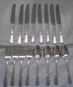 14 International STARDUST Century Sterling Silver Flatware Set Fork Spoon Knife - Picture 1 of 11