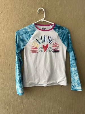 Camisa de natación Lands End protección contra erupciones manga larga niñas talla 10 protección solar UPF Foto 1 de 4